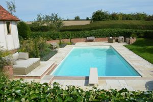 Cotswold Mint pool copings and terrace.
