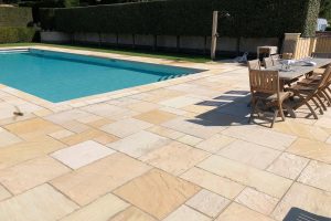 Cotswold Mint Sandstone Pool Coping and Paving