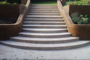 Fossil Pearl bespoke steps with bullnose.
